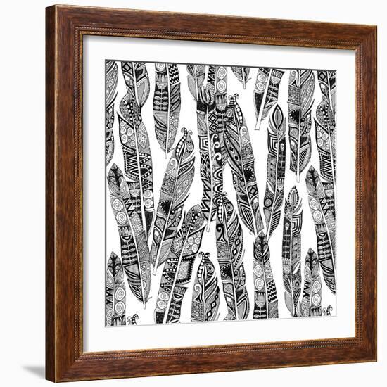 Geo Feathers (Variant 1)-Sharon Turner-Framed Art Print