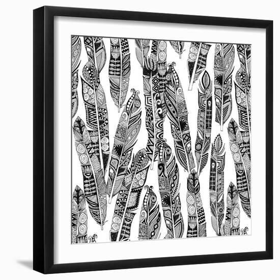 Geo Feathers (Variant 1)-Sharon Turner-Framed Art Print