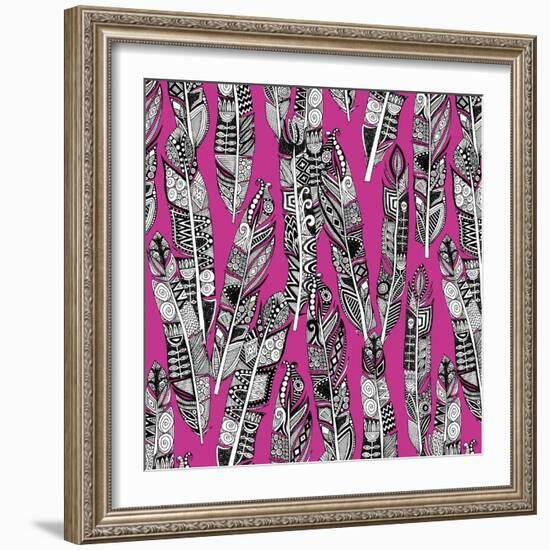 Geo Feathers (Variant 2)-Sharon Turner-Framed Art Print