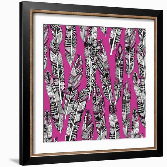 Geo Feathers (Variant 2)-Sharon Turner-Framed Art Print