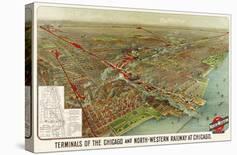 Terminals of the Chicago and North-Western Railway at Chicago, 1902-Geo H^ Walker and Co^-Laminated Giclee Print