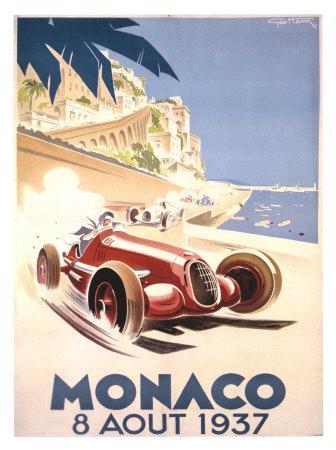 24x36 1937 Journee International Automobile Vintage French Racing Poster
