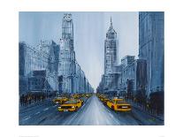 Yellow Cabs, New York-Geoff King-Giclee Print