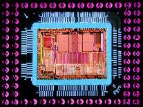 Macrophoto of An 486 Computer Silicon Chip-Geoff Tompkinson-Photographic Print