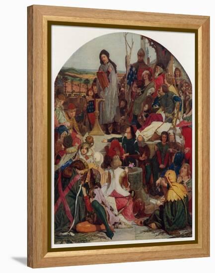 Geoffrey Chaucer at the Court of King Edward III of England-Ford Madox Brown-Framed Premier Image Canvas