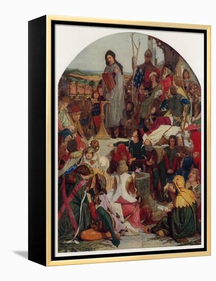 Geoffrey Chaucer at the Court of King Edward III of England-Ford Madox Brown-Framed Premier Image Canvas