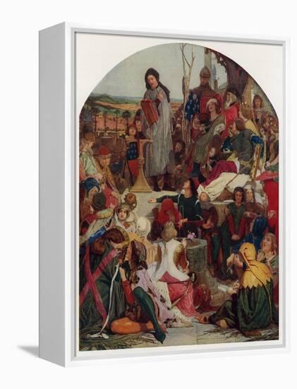 Geoffrey Chaucer at the Court of King Edward III of England-Ford Madox Brown-Framed Premier Image Canvas