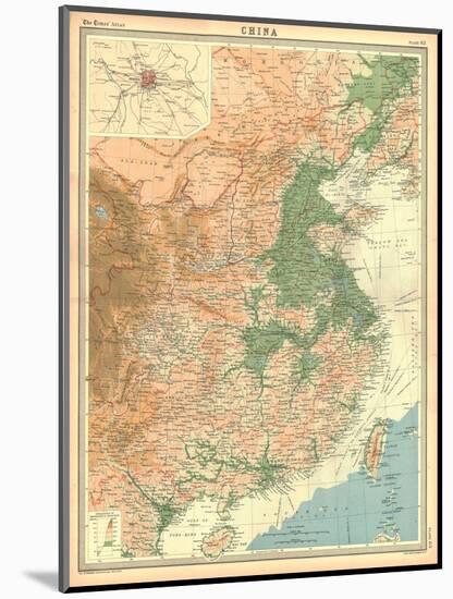 Geographical map of China-Unknown-Mounted Giclee Print