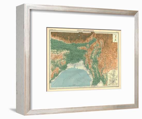 Geographical map of the north-eastern section of India, early 20th century-Unknown-Framed Giclee Print