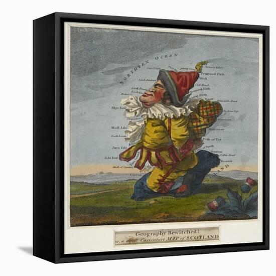 Geography Bewitched!, A Droll Caricature Map of Scotland, ca. 1795-Robert Dighton-Framed Premier Image Canvas