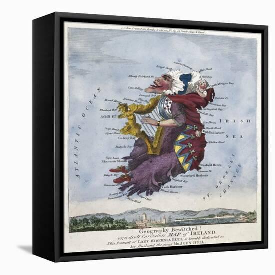 Geography Bewitched!, Droll Caricature Map of Ireland, ca.1796-null-Framed Premier Image Canvas