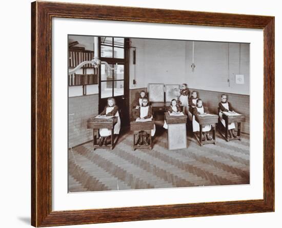 Geography Lesson at Elm Lodge Residential School for Elder Blind Girls, London, 1908-null-Framed Photographic Print