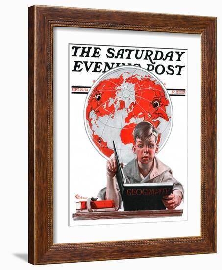 "Geography," Saturday Evening Post Cover, September 29, 1923-Elbert Mcgran Jackson-Framed Giclee Print