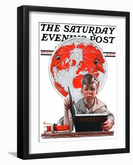 "Geography," Saturday Evening Post Cover, September 29, 1923-Elbert Mcgran Jackson-Framed Giclee Print