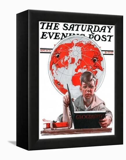 "Geography," Saturday Evening Post Cover, September 29, 1923-Elbert Mcgran Jackson-Framed Premier Image Canvas