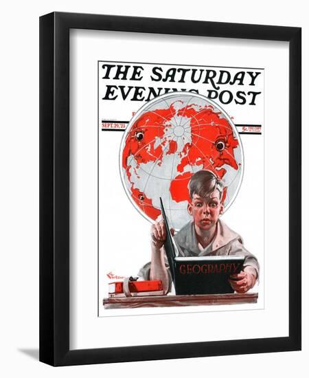 "Geography," Saturday Evening Post Cover, September 29, 1923-Elbert Mcgran Jackson-Framed Giclee Print