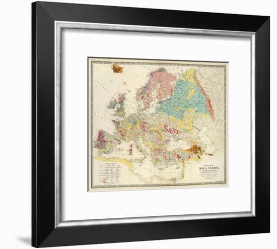 Geological Map of Europe, c.1856-Sir Roderick Impey Murchison-Framed Art Print