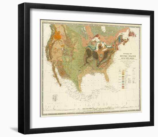 Geological Map of the United States, c.1856-Henry Darwin Rogers-Framed Art Print