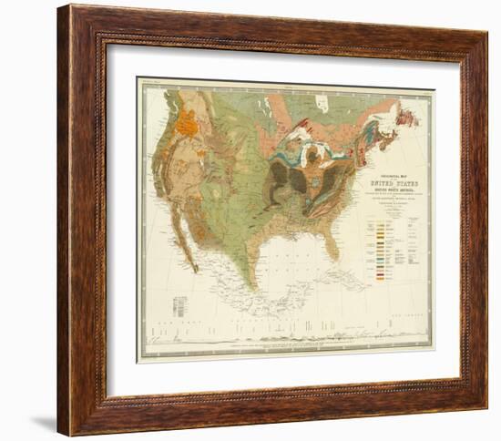 Geological Map of the United States, c.1856-Henry Darwin Rogers-Framed Art Print