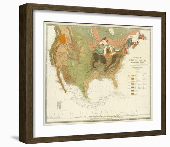 Geological Map of the United States, c.1856-Henry Darwin Rogers-Framed Art Print