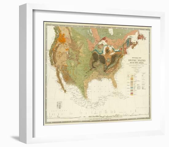 Geological Map of the United States, c.1856-Henry Darwin Rogers-Framed Art Print