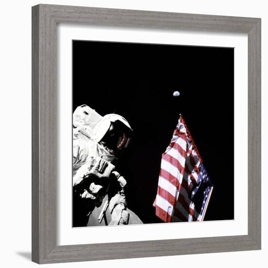 Geologist-Astronaut Harrison Schmitt, Apollo 17 Lunar Module Pilot-null-Framed Photo