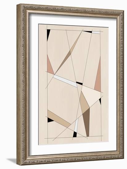 Geometric Beige Art No.1-Elena Ristova-Framed Giclee Print