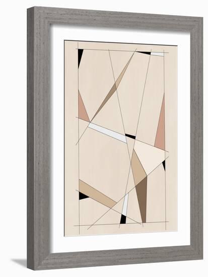 Geometric Beige Art No.1-Elena Ristova-Framed Giclee Print