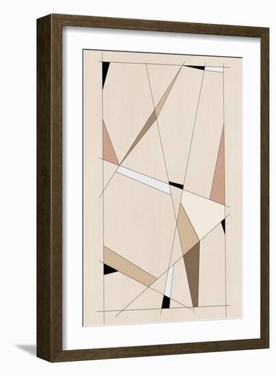 Geometric Beige Art No.1-Elena Ristova-Framed Giclee Print