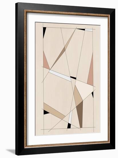 Geometric Beige Art No.1-Elena Ristova-Framed Giclee Print