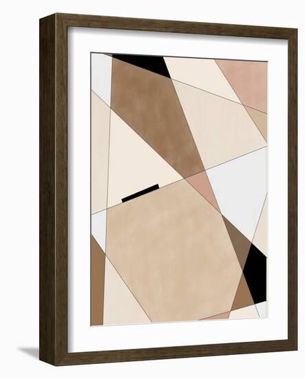 Geometric Beige Art No.1-Elena Ristova-Framed Giclee Print