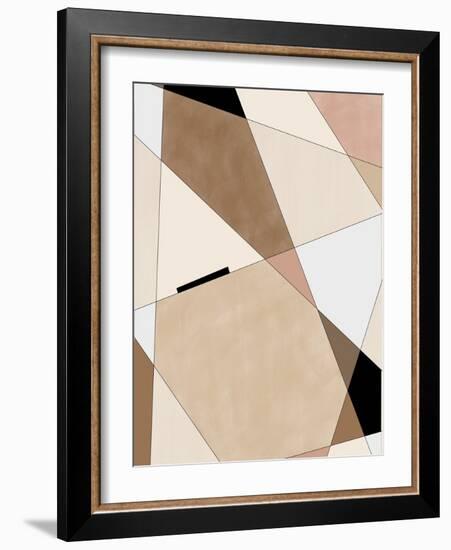 Geometric Beige Art No.1-Elena Ristova-Framed Giclee Print