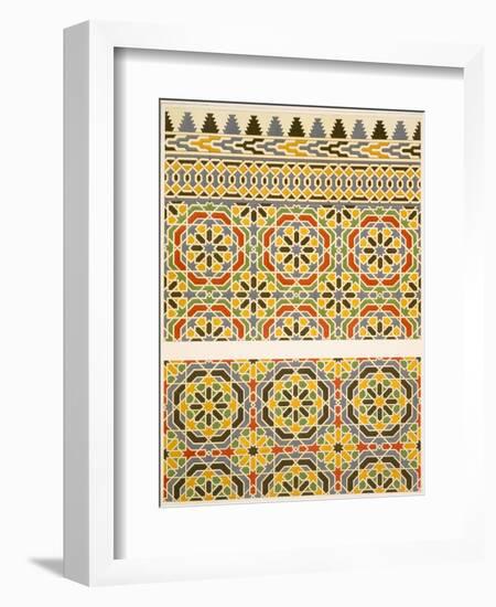 Geometric Ceramic (Faience) Decoration from the Mosque of Cheykhoun, 19th Century (Print)-Emile Prisse d'Avennes-Framed Giclee Print