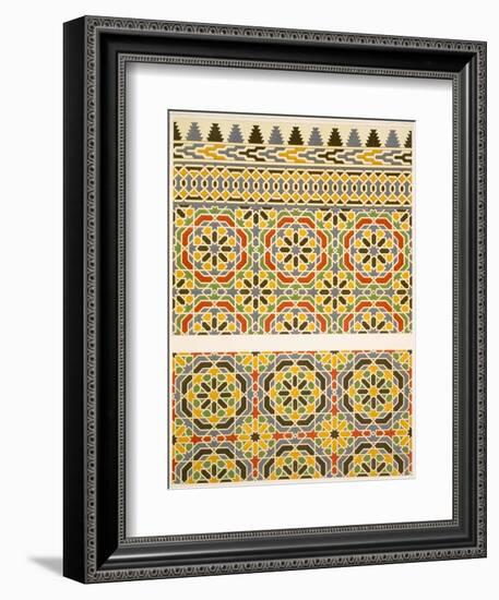 Geometric Ceramic (Faience) Decoration from the Mosque of Cheykhoun, 19th Century (Print)-Emile Prisse d'Avennes-Framed Giclee Print