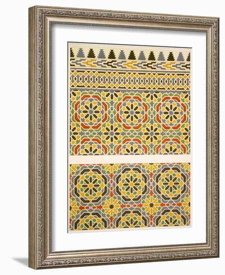 Geometric Ceramic (Faience) Decoration from the Mosque of Cheykhoun, 19th Century (Print)-Emile Prisse d'Avennes-Framed Giclee Print