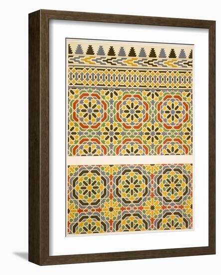 Geometric Ceramic (Faience) Decoration from the Mosque of Cheykhoun, 19th Century (Print)-Emile Prisse d'Avennes-Framed Giclee Print