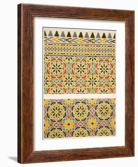 Geometric Ceramic (Faience) Decoration from the Mosque of Cheykhoun, 19th Century (Print)-Emile Prisse d'Avennes-Framed Giclee Print