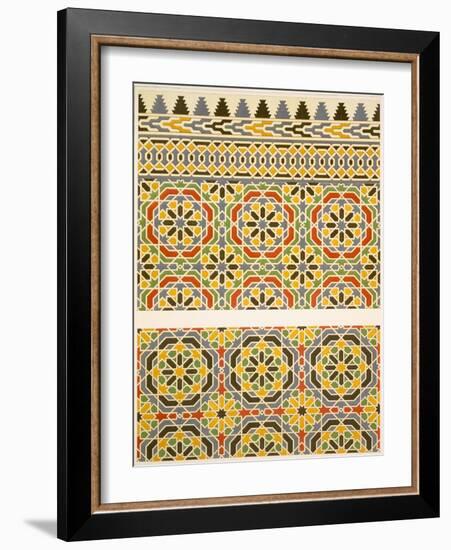 Geometric Ceramic (Faience) Decoration from the Mosque of Cheykhoun, 19th Century (Print)-Emile Prisse d'Avennes-Framed Giclee Print