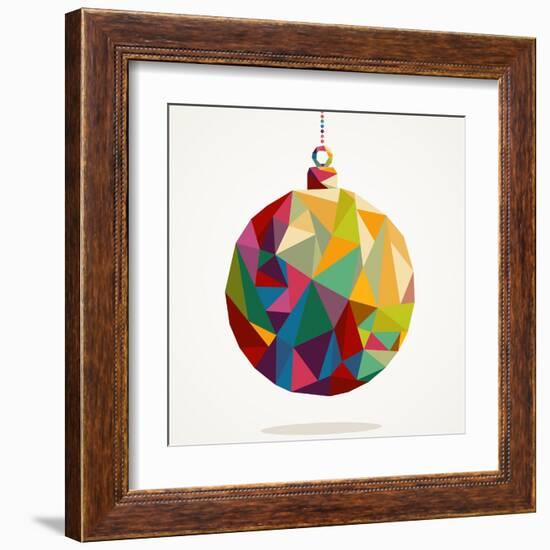 Geometric Christmas Ornament-cienpies-Framed Art Print