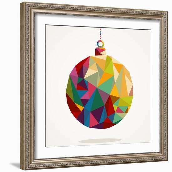 Geometric Christmas Ornament-cienpies-Framed Art Print