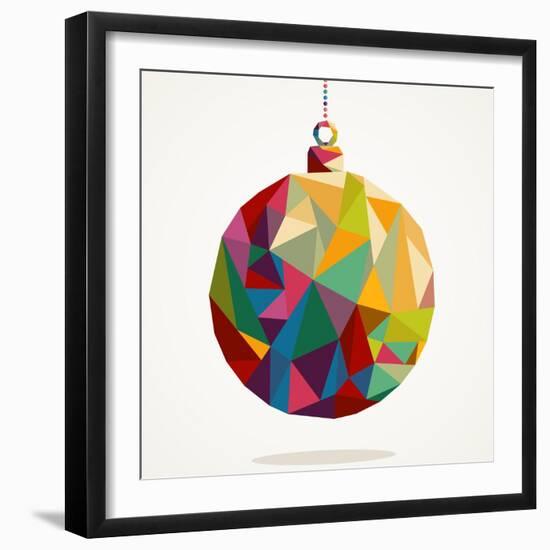 Geometric Christmas Ornament-cienpies-Framed Art Print