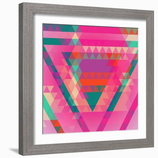 Geometric Colorful Abstract Background. Retro Design. Vector Illustration EPS 10.-Olha Kostiuk-Framed Art Print