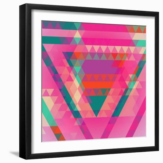 Geometric Colorful Abstract Background. Retro Design. Vector Illustration EPS 10.-Olha Kostiuk-Framed Art Print