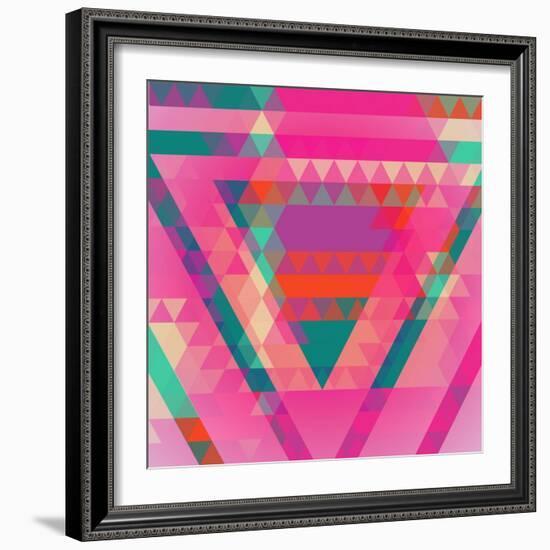 Geometric Colorful Abstract Background. Retro Design. Vector Illustration EPS 10.-Olha Kostiuk-Framed Art Print