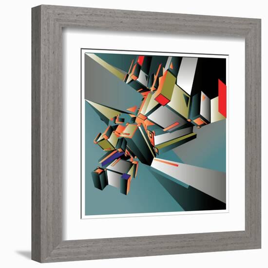 Geometric Colorful Design Abstract Background for Poster-singpentinkhappy-Framed Art Print