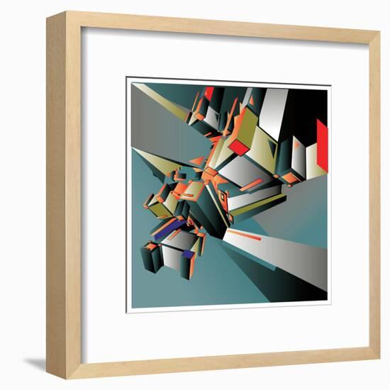 Geometric Colorful Design Abstract Background for Poster-singpentinkhappy-Framed Art Print