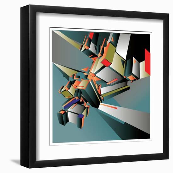 Geometric Colorful Design Abstract Background for Poster-singpentinkhappy-Framed Art Print