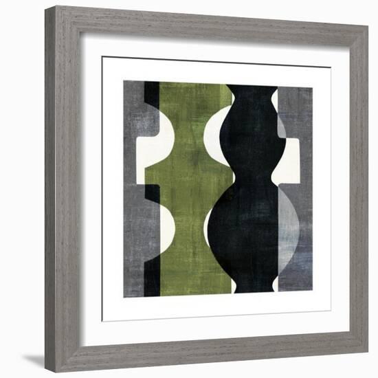 Geometric Deco II with Green-Wild Apple Portfolio-Framed Art Print