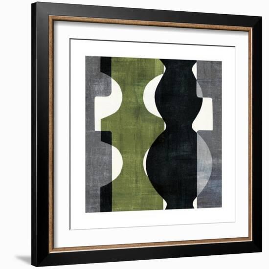 Geometric Deco II with Green-Wild Apple Portfolio-Framed Art Print