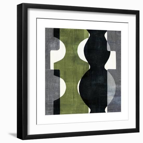 Geometric Deco II with Green-Wild Apple Portfolio-Framed Art Print